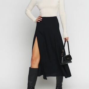 Reformation Petites Zoe Skirt Black - Size 6P